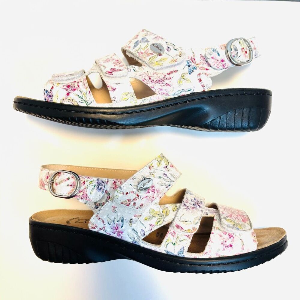 Flexus Acomar floral multi leather sandals EU 39 … - image 3